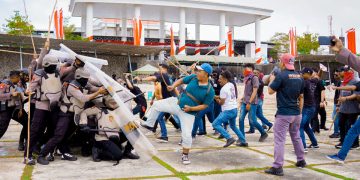 Jelang Pilkada, Polres Malra Gelar Simulasi Sispam Kota
