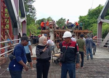 Begini Progres Pembangunan Jembatan Dian Pulau-Tetoat Pasca Disasi