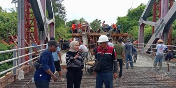 Begini Progres Pembangunan Jembatan Dian Pulau-Tetoat Pasca Disasi