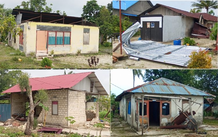 Angin Puting Beliung Melanda Ohoi Ohoider Atas, Puluhan Rumah Warga Rusak