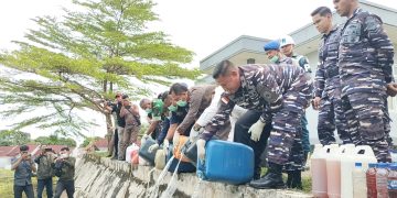 Satu Ton Miras Hasil Sitaan, Dimusnahkan Lanal Aru