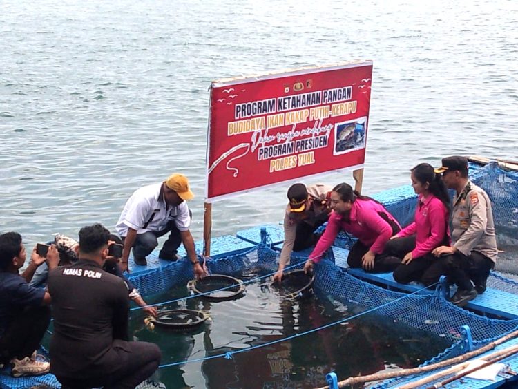 Polres Tual Inisiasi Budidaya Ikan, Dukung Ekosistem Laut dan Perekonomian