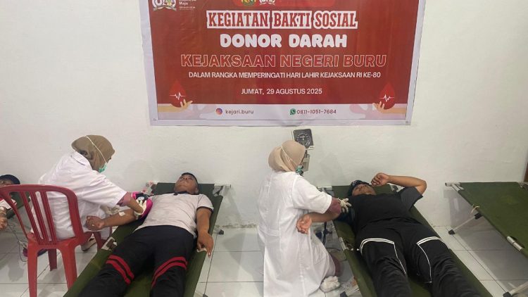 Peringati Harlah Kejaksaan, Lapas Namlea Perkuat Sinergitas Lewat Donor Darah