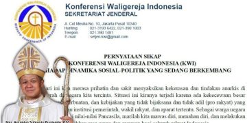 KWI Serukan Keprihatin dan Harapan, Terhadap Dinamika Yang Sedang Berkembang