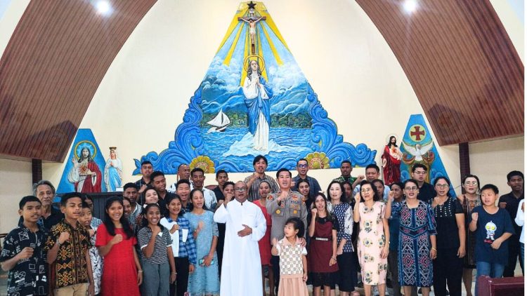 Kapolsek Namlea Sampaikan Pesan Kamtibmas di Gereja Maria Bintang Laut